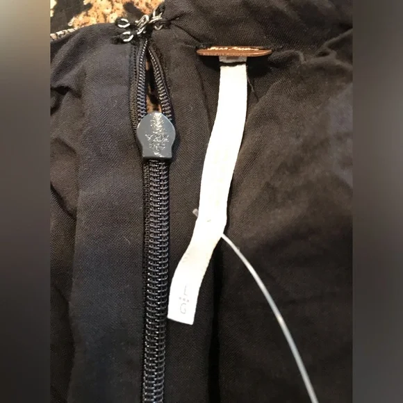 NWT Free People Seven Wonders Black and Multicolored Mini Dress Size L - Picture 12 of 12